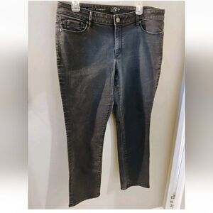 Women's Ann Taylor Loft Size 14/32 Faded Black Curvy Straight Jeans